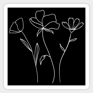 Elegant floral composition hand drawing - Delicate flowers Magnet